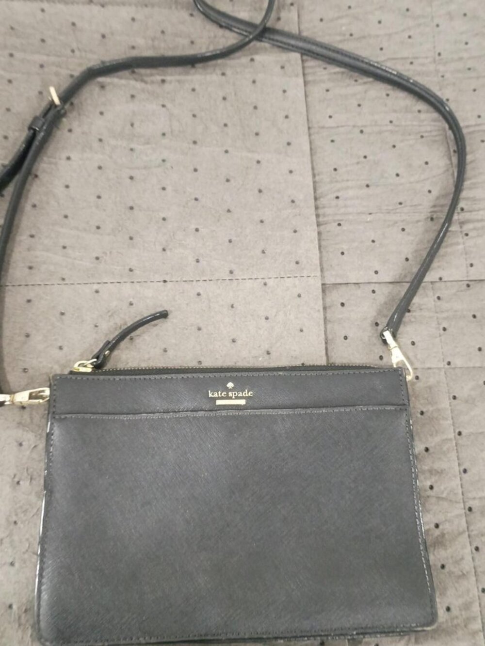 Kate Spade Charcoal Gray Saffiano Leather Crossbody Bag